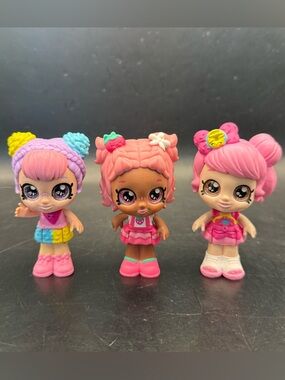 Kindi Kids Minis 3” Bobble Head Doll Moose Toys Glittery Eyes Lot Of 3